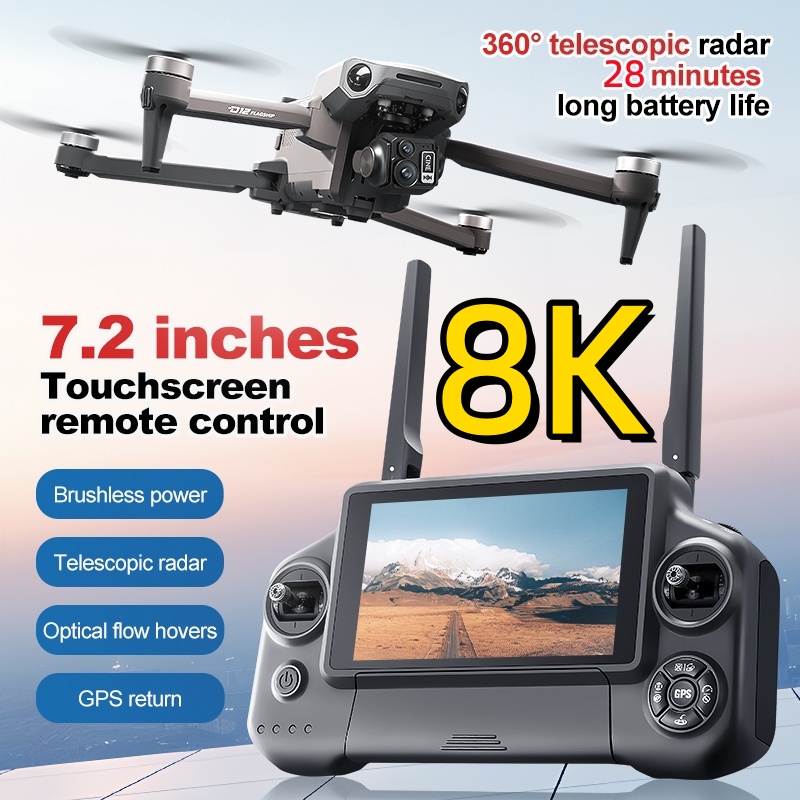 Drone Mapping - Dron RC z 3-osiowym gimbalem 8K,