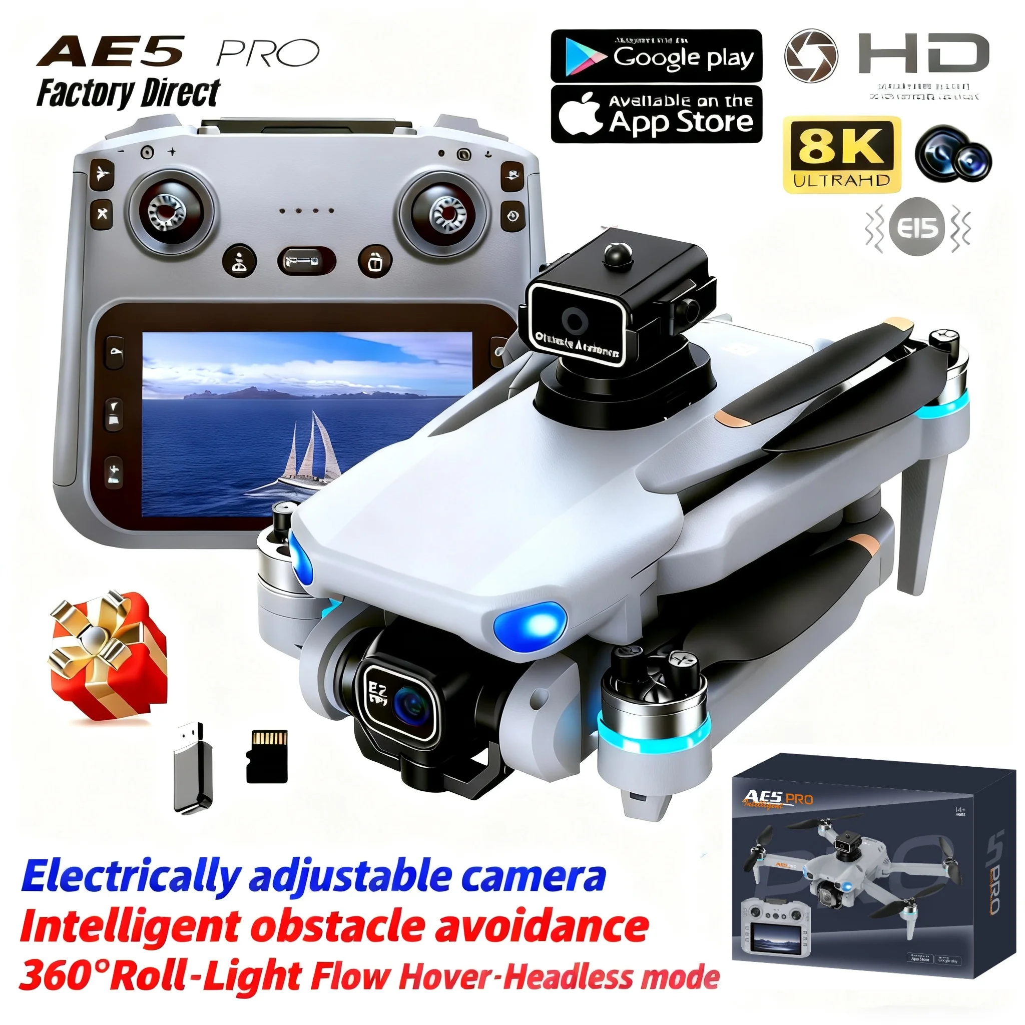 Dron AE5 Pro 8K HD, ekran 4,5  – Drone Video Production recenzja i cena